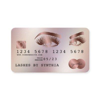 Credit Card Styled Rose Gold Long Lashes