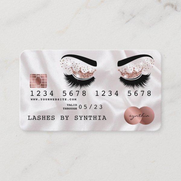 Credit Card Styled Rose Gold Long Lashes Crown