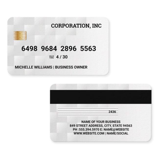 Credit Card | White Geometric Modern Pattern
