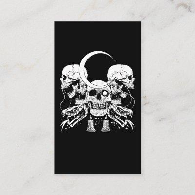 Creepy Skulls Crescent Gothic Moon Witchy Snake