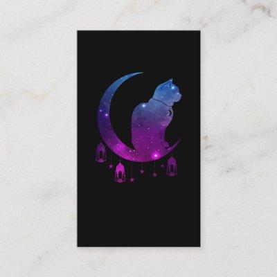 Crescent Moon Cat Mystical Pastel Goth Spiritual