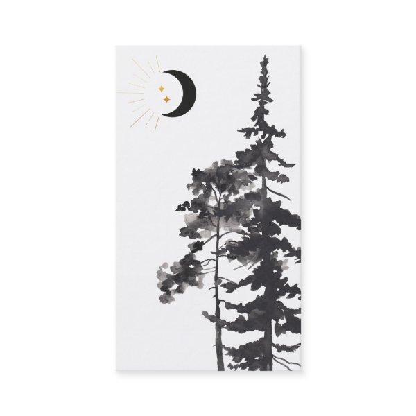 *~*  Crescent Moon Gold Moon Beams Trees Stars