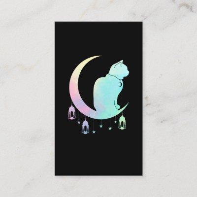 Crescent Moon Pastel Cat Mystical Wicca Goth