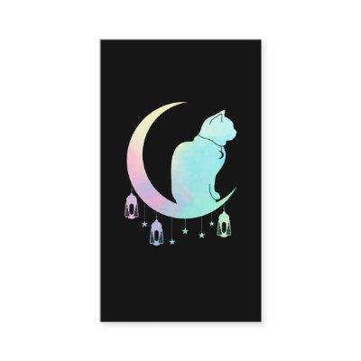 Crescent Moon Pastel Cat Mystical Wicca Goth