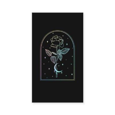 Crescent Moon Rose Occult Witchcraft Wicca Pastel