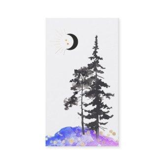 *~*  Crescent Moon Trees Gold Stars Glitter Blue