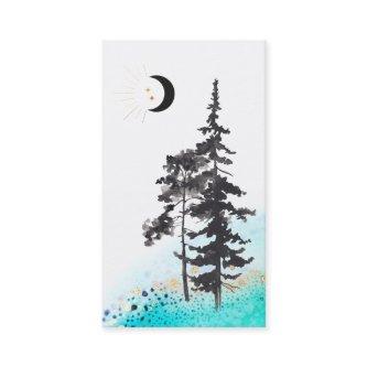 *~*  Crescent Moon Trees Gold Stars Moon Beams