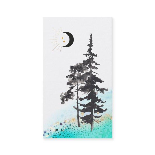 *~*  Crescent Moon Trees Gold Stars Moon Beams