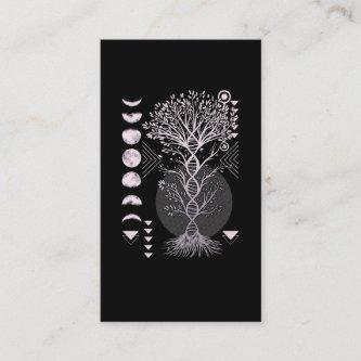 Crescent Tree Life Moon Phases Geometry Nature