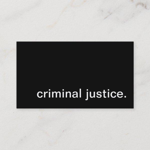criminal justice.