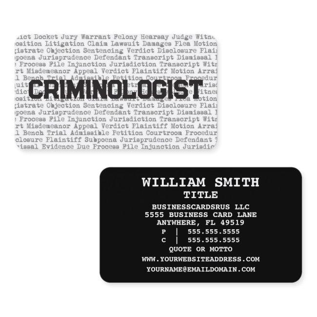Criminologist Legal Words