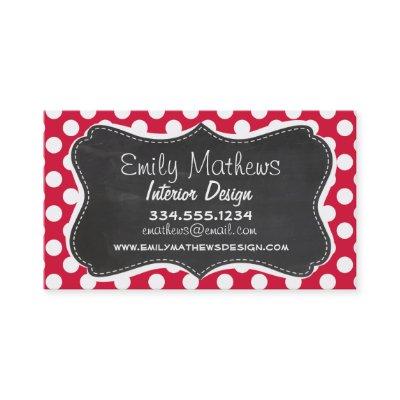 Crimson Polka Dots; Chalkboard look