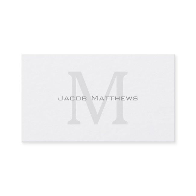 Crisp White Modern Monogram