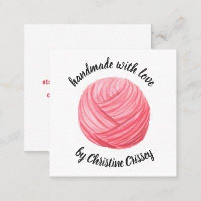 Crochet / Knit Pink Watercolor Yarn Handmade Craft Square