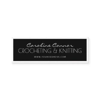 Crocheting & Knitting Black & White Bordered Card