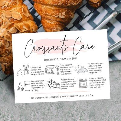 Croissants Care Guide Pink Watercolor Pastry Chef
