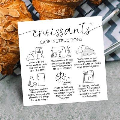 Croissants Care Instructions Minimal Pastry Bakery Square