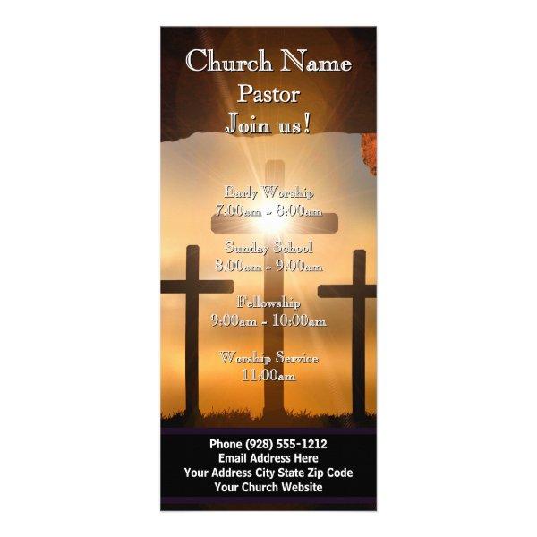 Cross Calvary Easter Rack Card, Join Us Services Rack Card