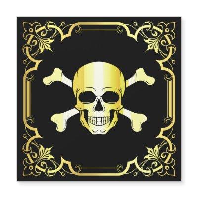 Crossbones/Jolly Roger/Pirate/gold/black