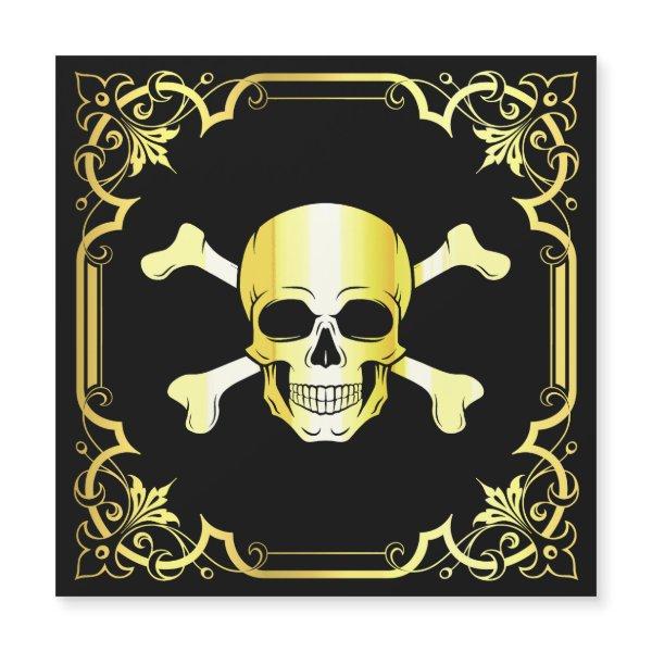 Crossbones/Jolly Roger/Pirate/gold/black
