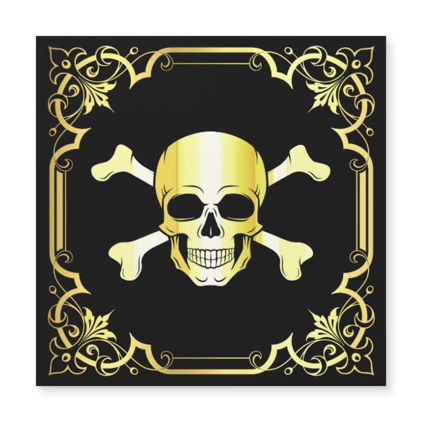 Crossbones/Jolly Roger/Pirate/gold/black