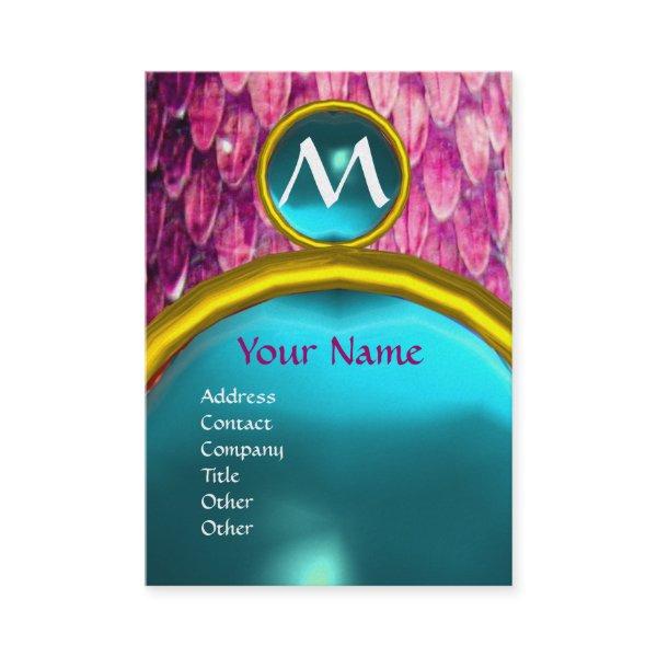 CROTALUS MONOGRAM AQUAMARINE,bright bold pink blue