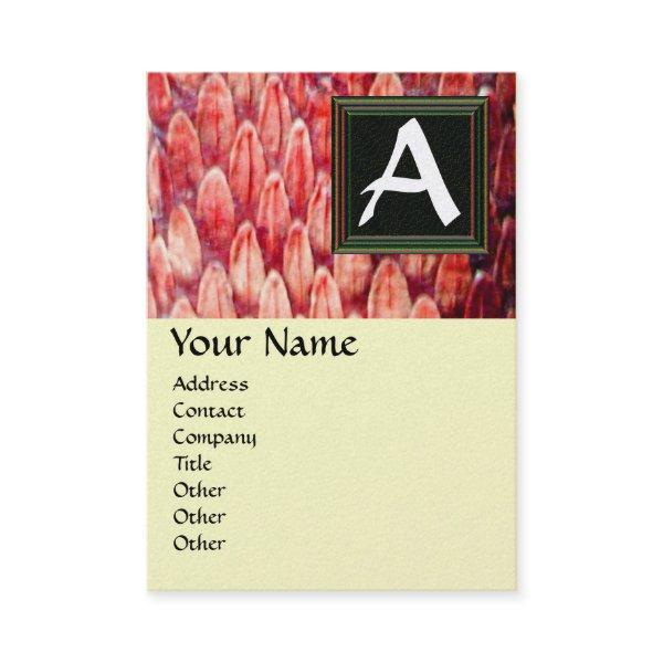 CROTALUS MONOGRAM ,red platinum metallic paper