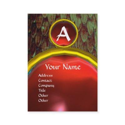 CROTALUS MONOGRAM TOPAZ ,bright red grey