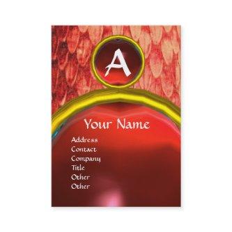 CROTALUS MONOGRAM TOPAZ ,bright red pink