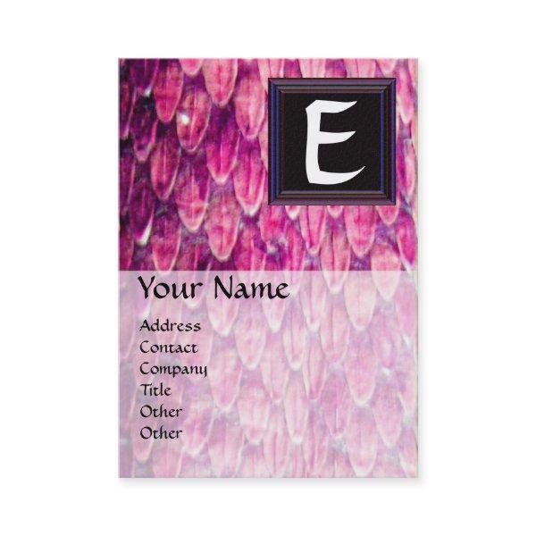 CROTALUS /PINK SNAKE SKIN BLACK SQUARE MONOGRAM