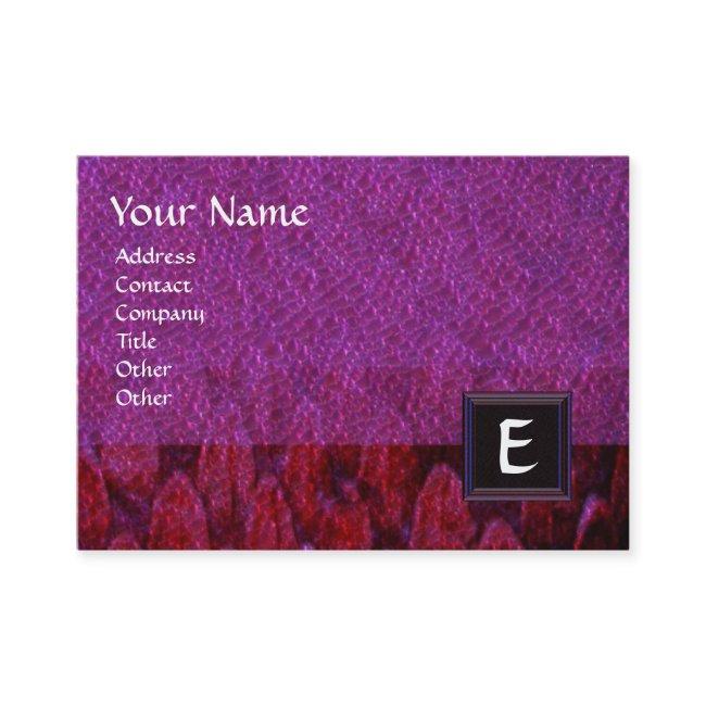 CROTALUS SQUARE MONOGRAM,bold purple black red