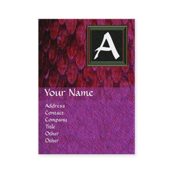 CROTALUS SQUARE MONOGRAM,bold purple black red