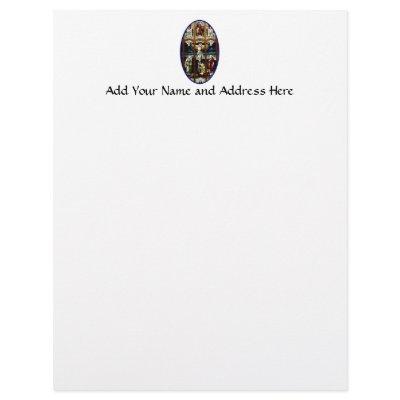 Crucifixion of Jesus stained glass window Letterhead