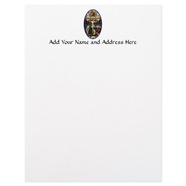 Crucifixion of Jesus stained glass window Letterhead