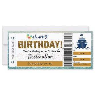 Cruise Boarding Pass Happy Birthday Ticket
