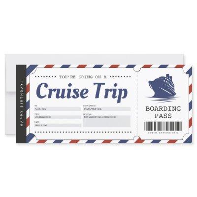 Cruise Boarding Pass Vacation Ticket Gift Voucher