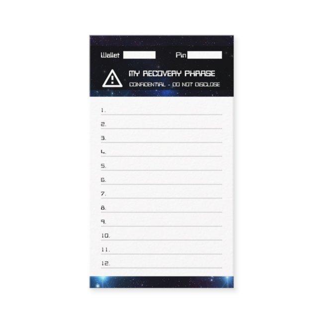 Crypto Wallet Space Recovery Seed Phrase 12