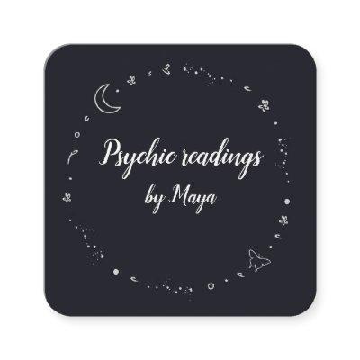 Crystal circle moon star psychic sky square