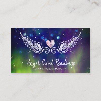 *~*  Crystal Heart Angel Wings Cosmic Abstract