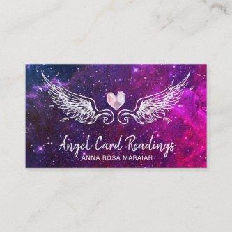 *~*  Crystal Heart Angel Wings Cosmic Stars