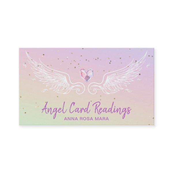 *~*  Crystal Heart Angel Wings Rainbow Pastel