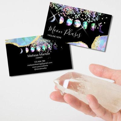 Crystal Moon Phases Celestial Holograph Mystical