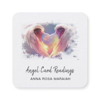 *~* Crystal Opal Heart QR Angel Wings AP78 Blue Square