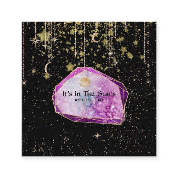 *~* Crystals Moon Stars Cosmos Astrology Gold Square