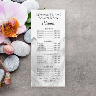 Crystals Spa Salon Service Menu