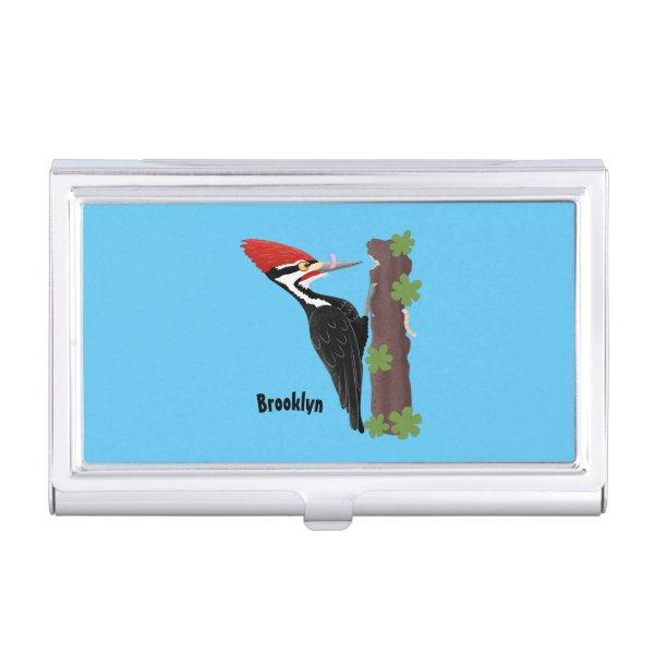 Cue funny Pileated woodpecker cartoon illustration  Case