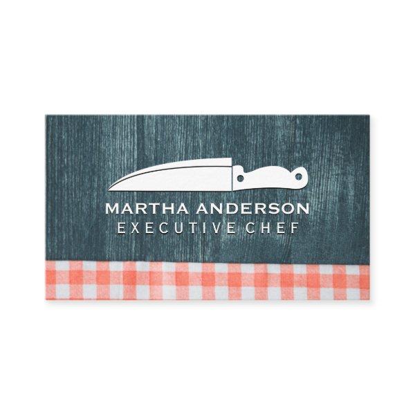 Culinary Knife | Wood Napkin Background