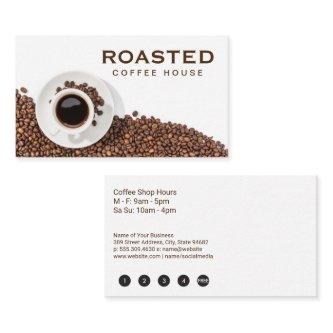 Cup of Coffee and Beans | Top View Loyalty Card