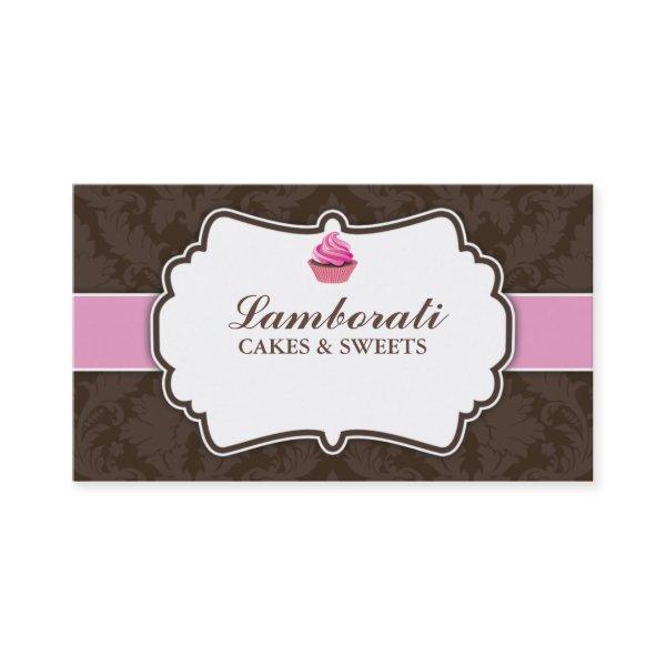 Cupcake Bakery Elegant Damask Floral Pattern