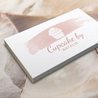 Cupcake Bakery Pastry Chef Blush Watercolor
